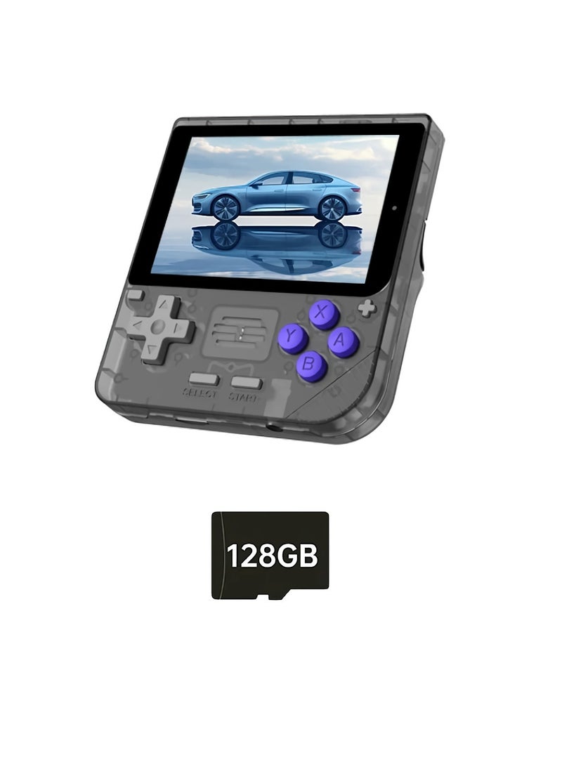 Powkiddy V10 Handheld Retro Game Console, IPS OCA Full Screen Non Slip Retro Game Device, Lightweight Portable Classic Video Game Console With 5500 Plus Games Preloaded, (1pc Black, 128GB) - Image 1