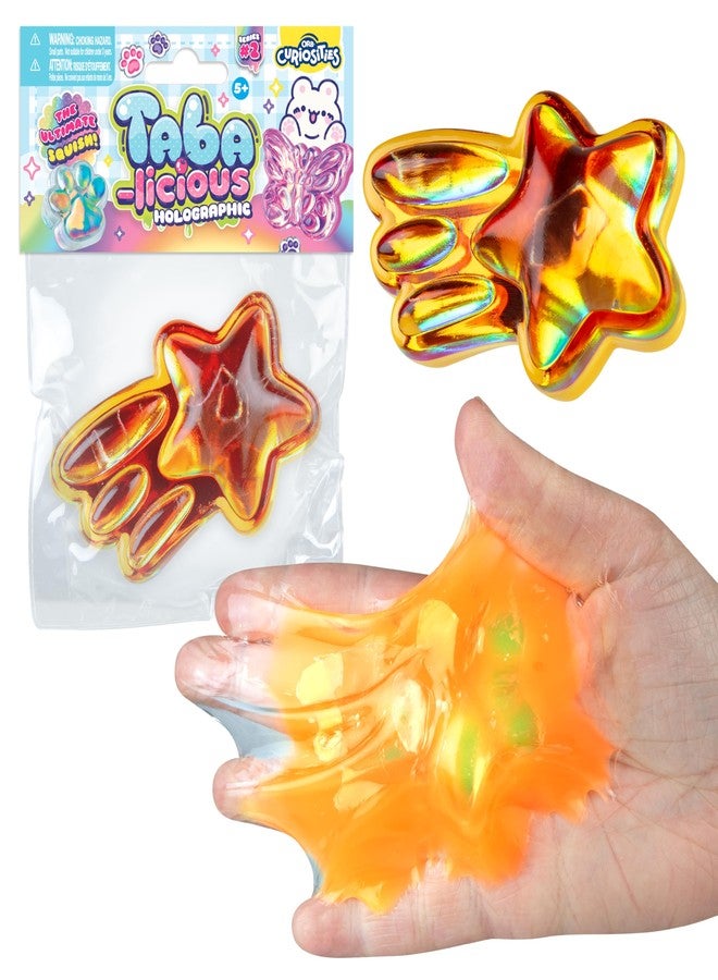 The Orb Factory ORB Tabalicious Holographic TABA Squishy Star Toy - Cute Sticky Shooting Star TABA Squishies with Holographic Surface - Fun Squishy Stress Ball Toys - Kawaii Sensory Fidget Toys for Kids and Adults - Image 1