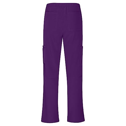 Natural Uniforms Women's Cool Stretch V-Neck Top and Cargo Pant Set (Eggplant, Large) - Image 5