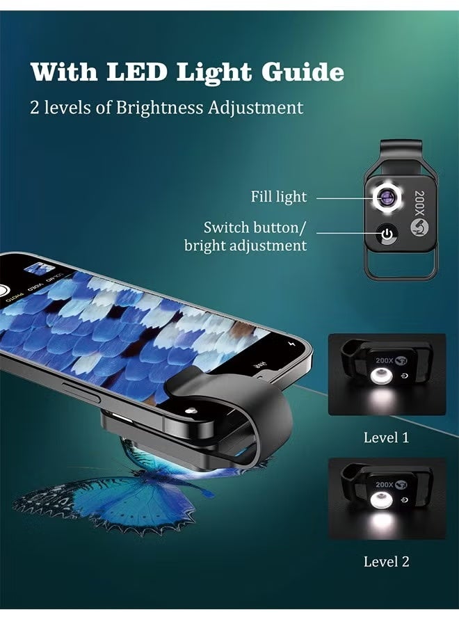 APEXEL Phone Microscope with CPL Lens/LED Light, 200X Pocket Microscope camera attachment with Universal clip for most iPhone/Andriod Phone - The best gift to Enjoy Microworld for Kids and Adults - Image 3