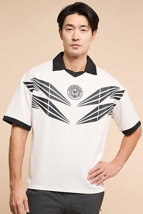 R&B Printed Polo T-Shirt with Short Sleeves