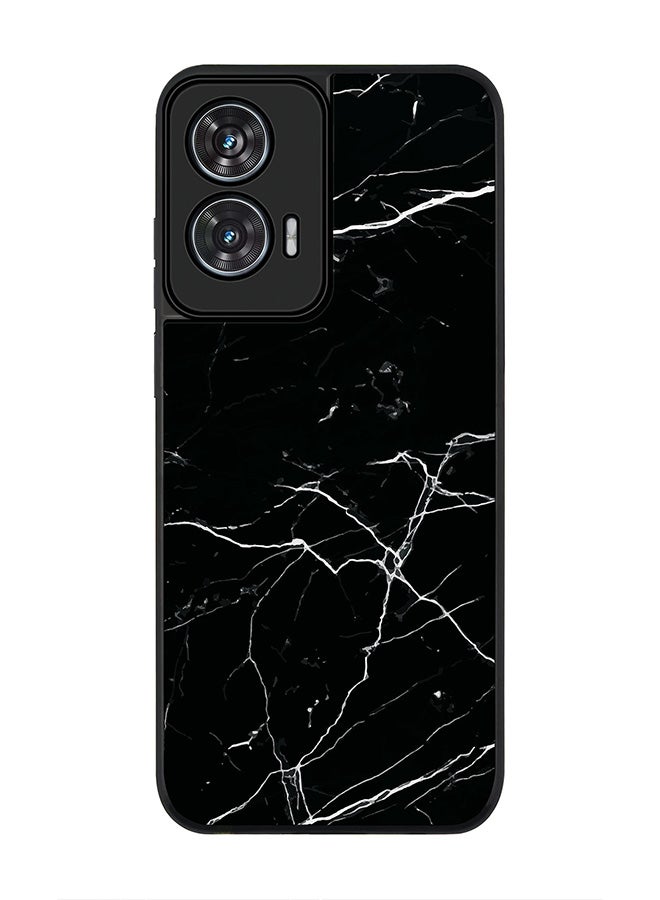 Stylizedd For Motorola Edge 50 Fusion 5G Case,Slim fit Camera Protection, Shockproof Thin Phone cover  - Marble Print Black - Image 1