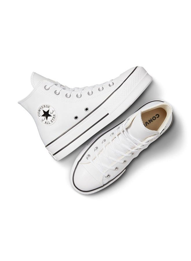 CONVERSE Chuck Taylors All Stars Lift Hi Womens Black/Blue/Egret TrainersBlack White Leather, 39 EU - Image 4