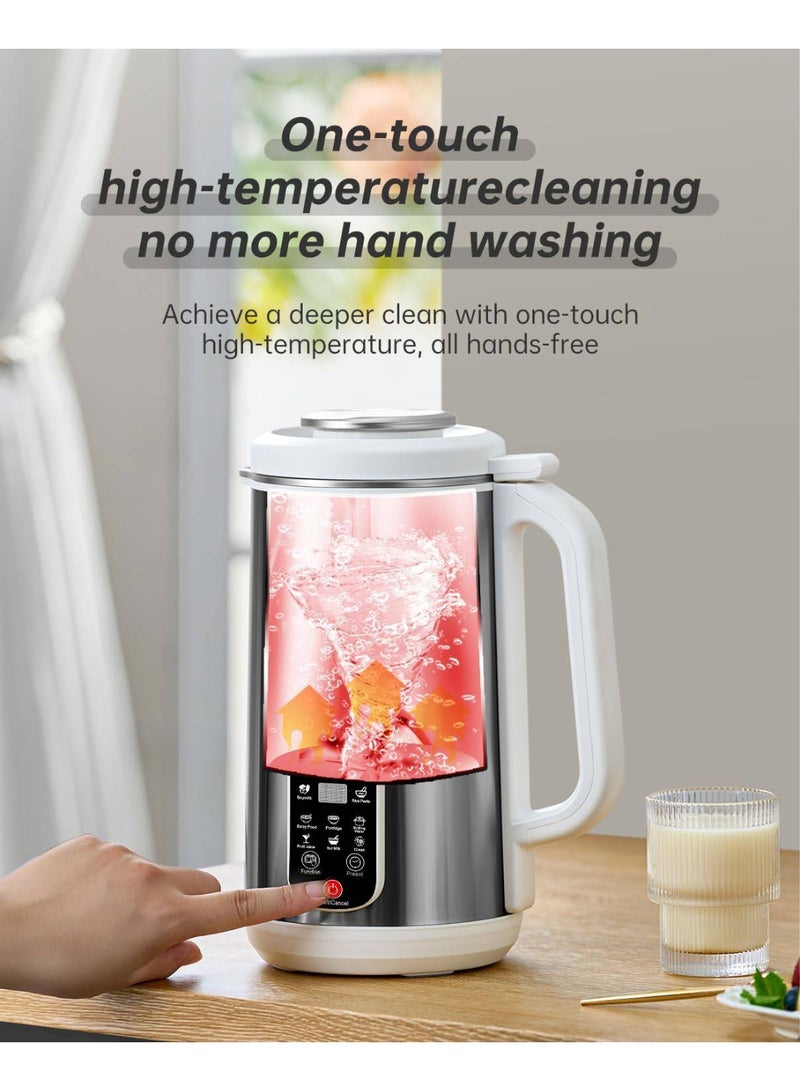 8 in 1 Stainless Steel Nut Milk Maker 1200ml Soy, Oat, Almond, Coconut & Plant-Based Milk Machine, Hot & Cold Drinks, Baby Food, Auto Timer - Image 4