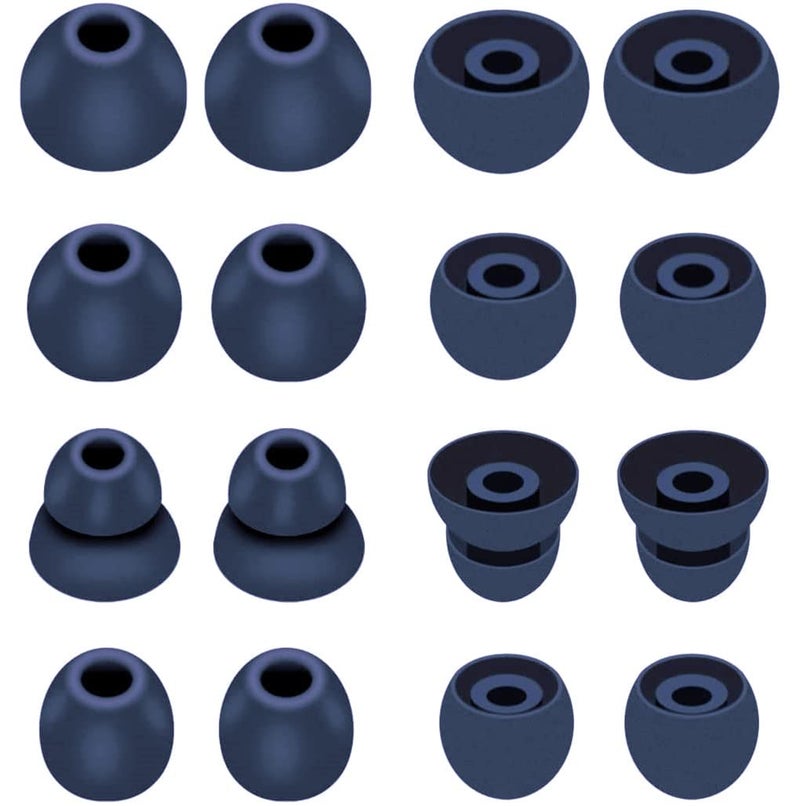 JNSA 16pcs Navy Ear Tips Ear Buds Ear Gels Replacement for Beat s by dr dre Powerbeats Pro, JNSA Eartips Earbuds Eargels Compatible with Powerbeats Pro/Beat s X, SML and Double Flange, Navy - Image 1