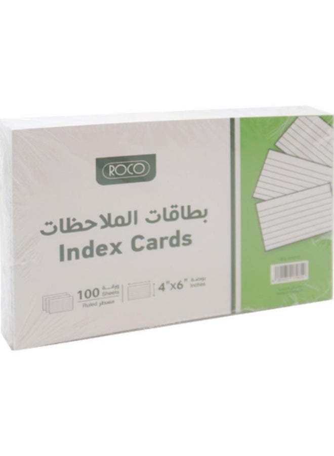 روكو بطاقات فهرسة أبيض، 4 × 6 بوصات - Image 1