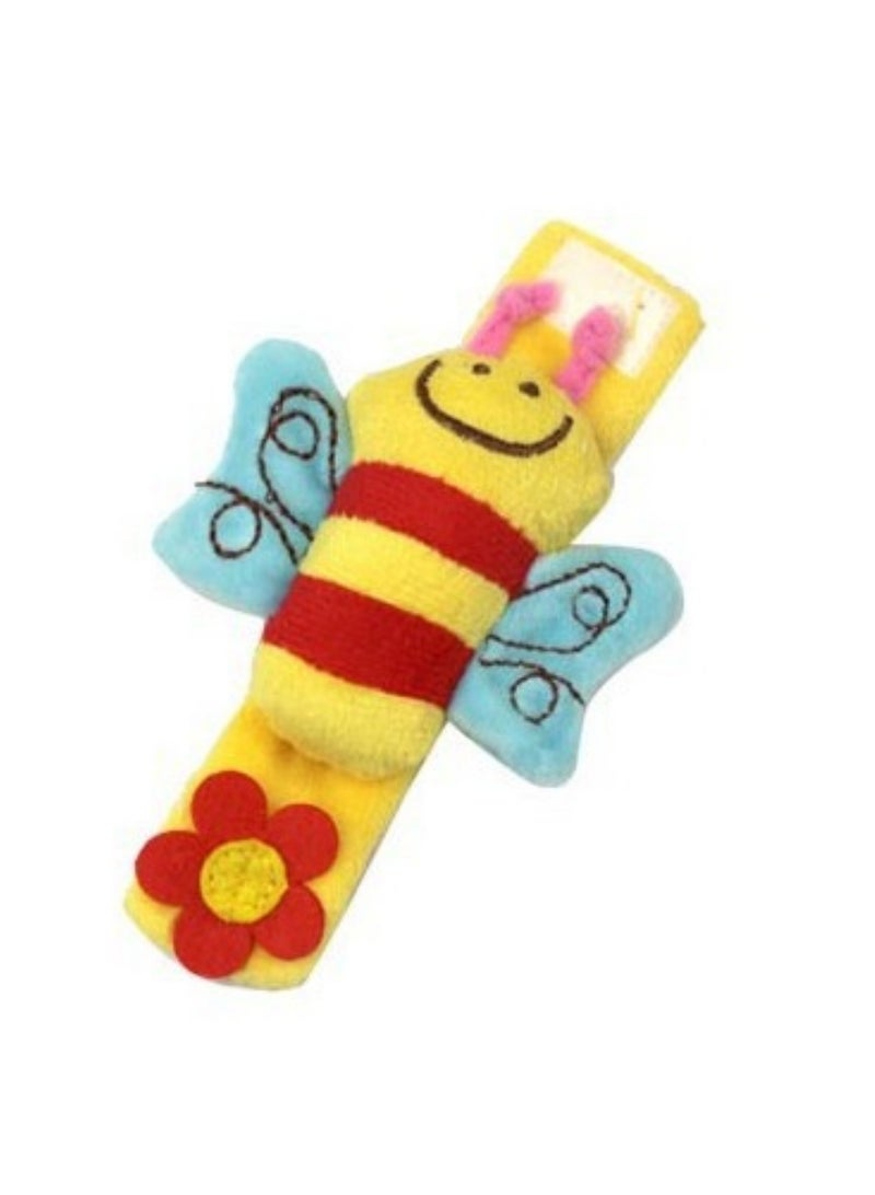 High-quality cartoon plush bee baby rattle toy, soft and comfortable, safe material, wrist strap design, enlightenment and educational baby toy, suitable for newborns and babies to grasp and play.  - Image 3