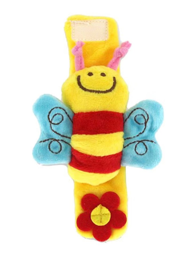 High-quality cartoon plush bee baby rattle toy, soft and comfortable, safe material, wrist strap design, enlightenment and educational baby toy, suitable for newborns and babies to grasp and play.  - Image 4