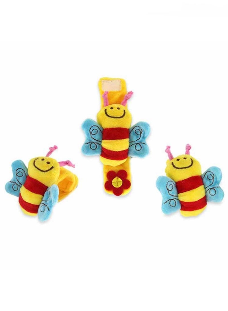 High-quality cartoon plush bee baby rattle toy, soft and comfortable, safe material, wrist strap design, enlightenment and educational baby toy, suitable for newborns and babies to grasp and play.  - Image 1