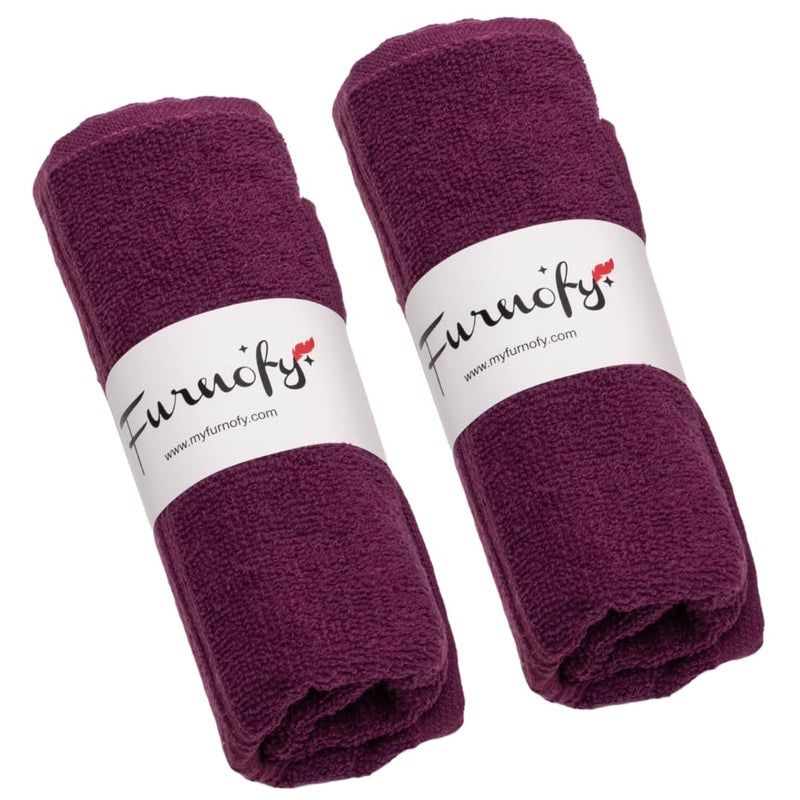 Furnofy 450 GSM Hand Towel Set of 2 Soft, Absorbent & Quick Dry Towel for Gym, Home, Kitchen, Pool, Travel - (40x60 cm, Magenta) - Image 1