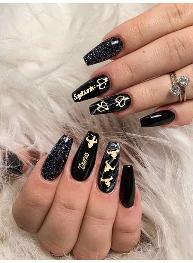 EBANKU 2 Boxes Zodiac Nail Charm 3D Gold Twelve Constellation Charms For Nail Art Alloy Nail Sequins For Nail Art Decoration - Image 3