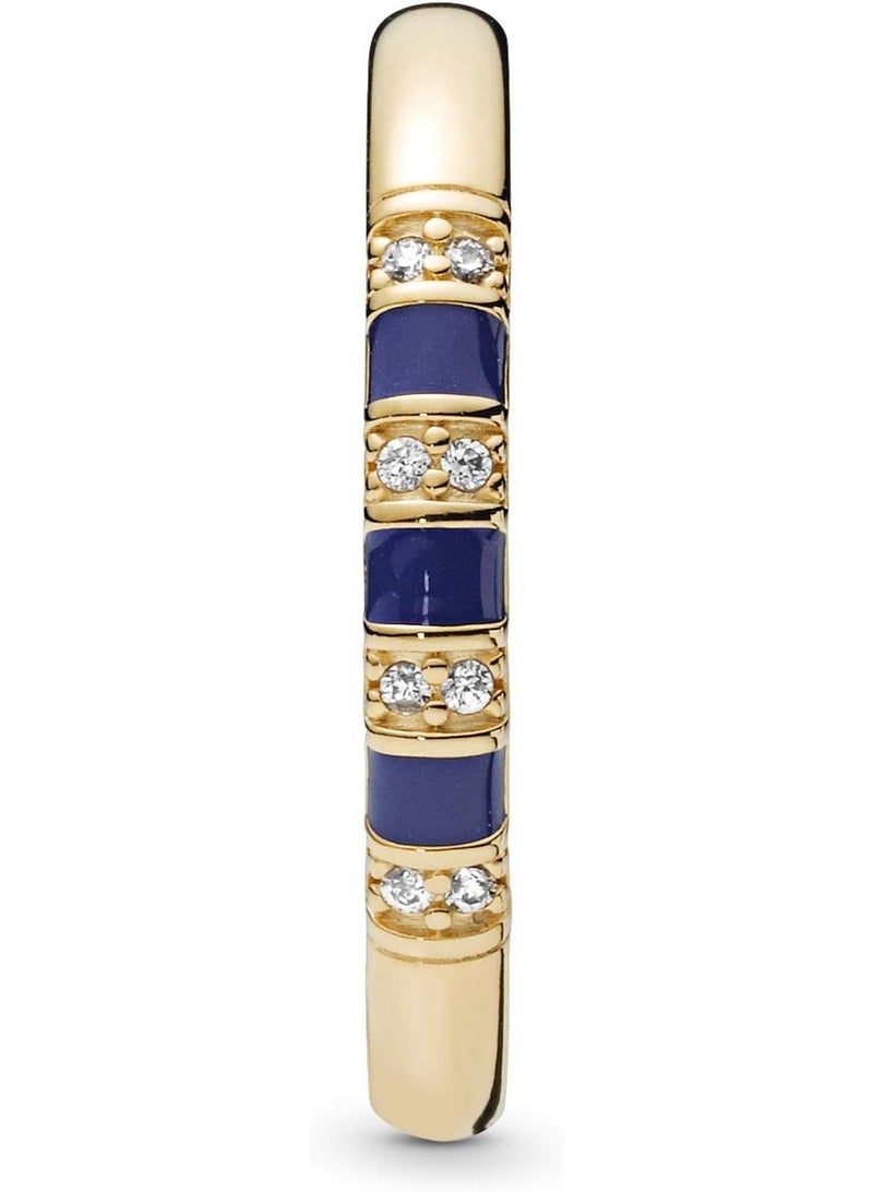 PANDORA Pandora Shine Ring with Clear Cubic Zirconia And Blue Enamel - Image 1