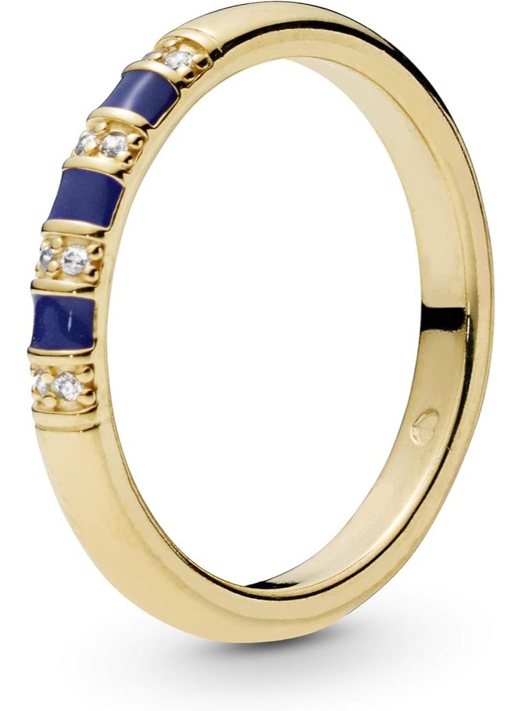 PANDORA Pandora Shine Ring with Clear Cubic Zirconia And Blue Enamel - Image 2