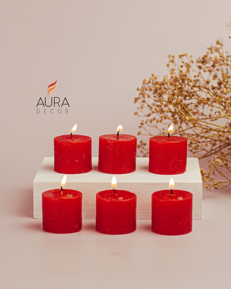 AURA DECOR AuraDecor Fragrance Votive Candles || Smokeless Scented Candle || Aroma Candles || Candles for Decoration || Wedding Candle || Burns Upto 8 Hours (Pack of 6) (Raspberry) - Image 4