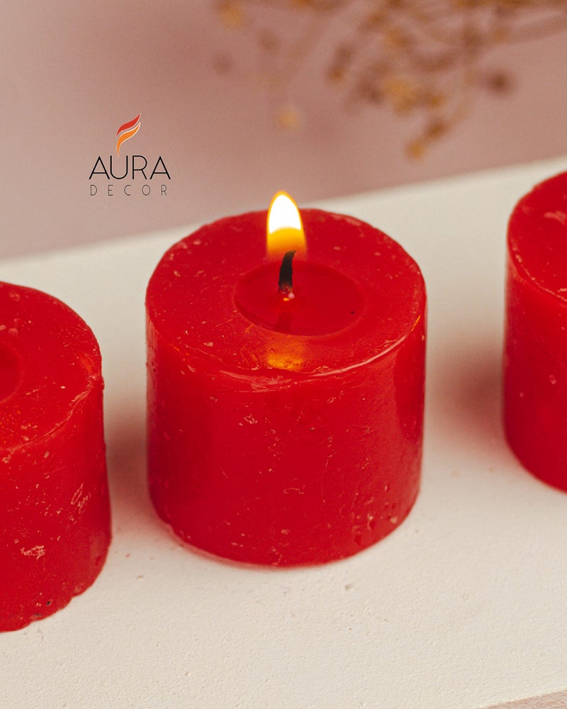 AURA DECOR AuraDecor Fragrance Votive Candles || Smokeless Scented Candle || Aroma Candles || Candles for Decoration || Wedding Candle || Burns Upto 8 Hours (Pack of 6) (Raspberry) - Image 3