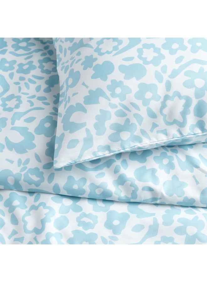 ڈیویٹ کور اور تکیے کا کیس سفید/نیلا 150x200/50x80 سینٹی میٹر - Image 2