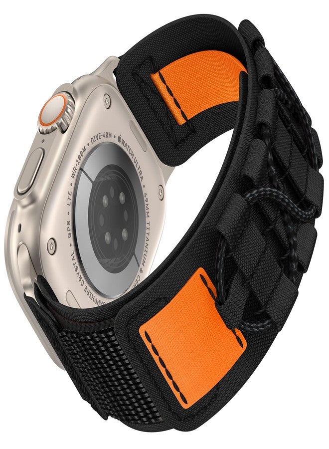 FULLIFE Rugged Nylon Bands Compatible with Apple Watch Ultra 3/2/1 Bands 49mm for Men, Sport Solo Loop Velcro Woven Strap for iWatch Series 11/10 46mm, 9/8/7 45mm, SE3/6/5/4 44mm, 3/2/1 42mm - Image 1