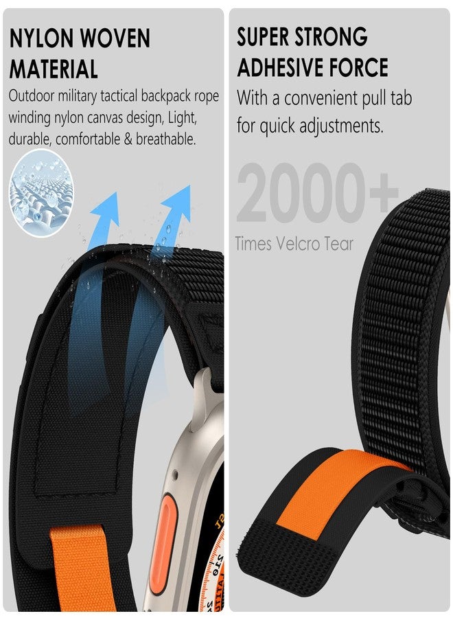 FULLIFE Rugged Nylon Bands Compatible with Apple Watch Ultra 3/2/1 Bands 49mm for Men, Sport Solo Loop Velcro Woven Strap for iWatch Series 11/10 46mm, 9/8/7 45mm, SE3/6/5/4 44mm, 3/2/1 42mm - Image 3