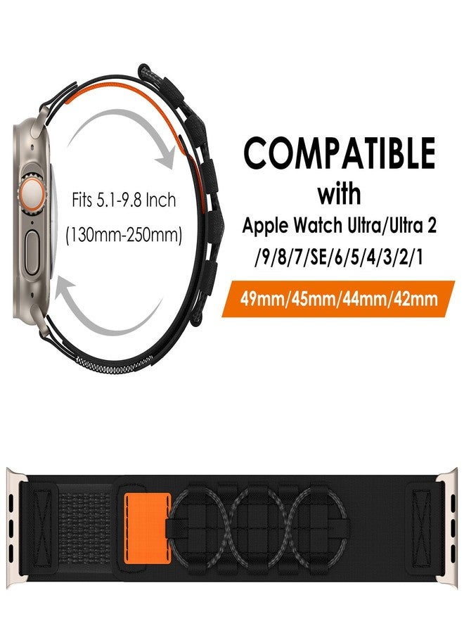 FULLIFE Rugged Nylon Bands Compatible with Apple Watch Ultra 3/2/1 Bands 49mm for Men, Sport Solo Loop Velcro Woven Strap for iWatch Series 11/10 46mm, 9/8/7 45mm, SE3/6/5/4 44mm, 3/2/1 42mm - Image 4