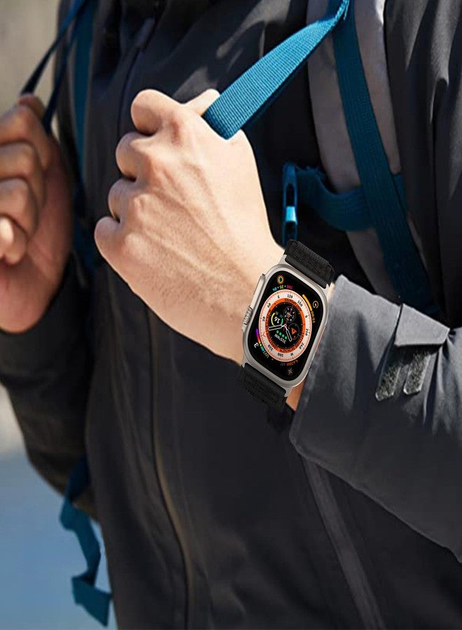 FULLIFE Rugged Nylon Bands Compatible with Apple Watch Ultra 3/2/1 Bands 49mm for Men, Sport Solo Loop Velcro Woven Strap for iWatch Series 11/10 46mm, 9/8/7 45mm, SE3/6/5/4 44mm, 3/2/1 42mm - Image 5