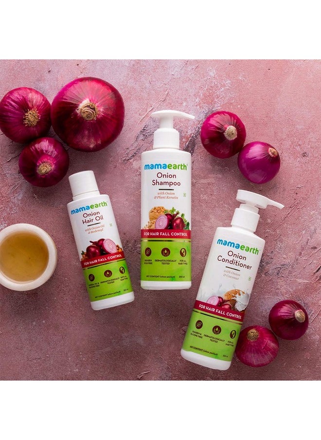 Mamaearth Anti Hair Fall Express Spa Range Hair Care Set With Onion Hair Oil + Onion Shampoo For Hair Fall Control 250Ml  - Image 2