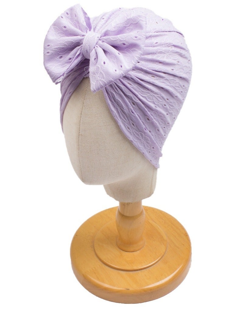 6 Pcs Big Bow Turban Beanie Caps Mesh Newborn Baby Solid Knot Hats Toddler Turban Bow Cap - Image 5