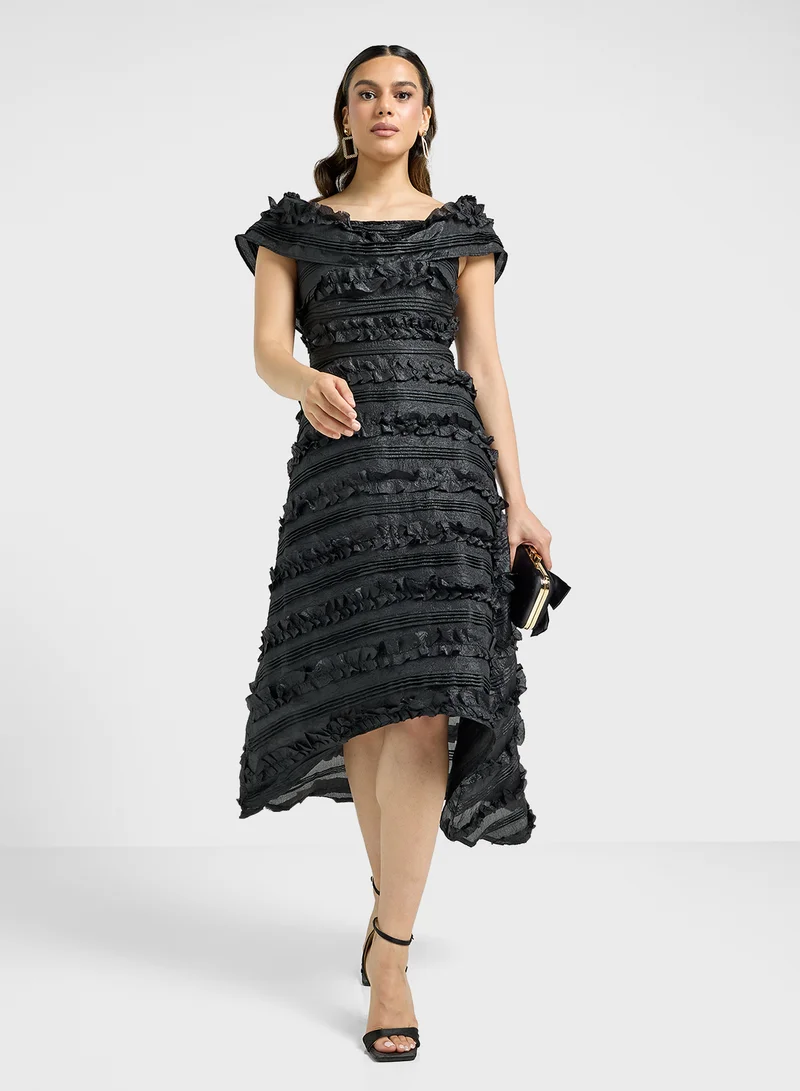 Just Me Ruffled Hi-Lo Dress