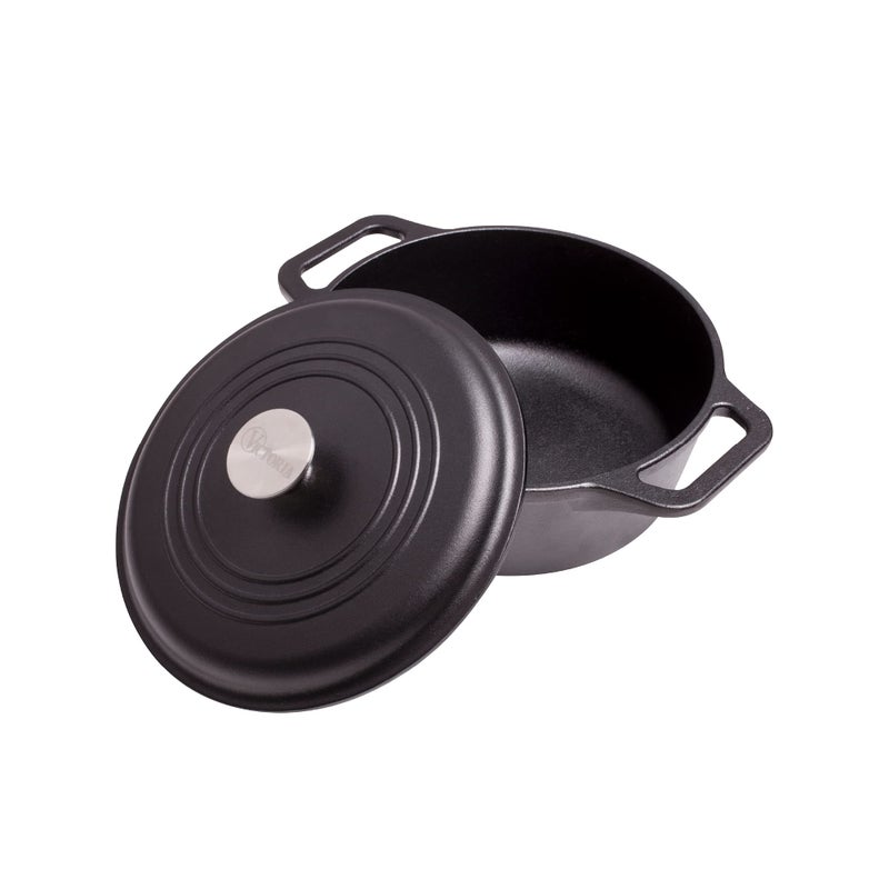 Victoria Victoria 4Quart Cast Iron Dutch Oven with Lid and Dual Loop Handles Seasoned with Flaxseed Oil Made in ColombiaBlack 