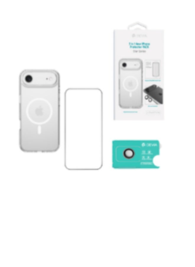 ديفيا بكج حماية ايفون 17 آير- 3*1( جراب ماجسيف شفاف + زجاج حماية كامل الشاشة + حماية  عدسة ) يدعم مغناطيسي متوافق مع الشحن اللاسلكي وتركيب سهل وسريع مع أدوات المساعدة المرفقة - Image 3