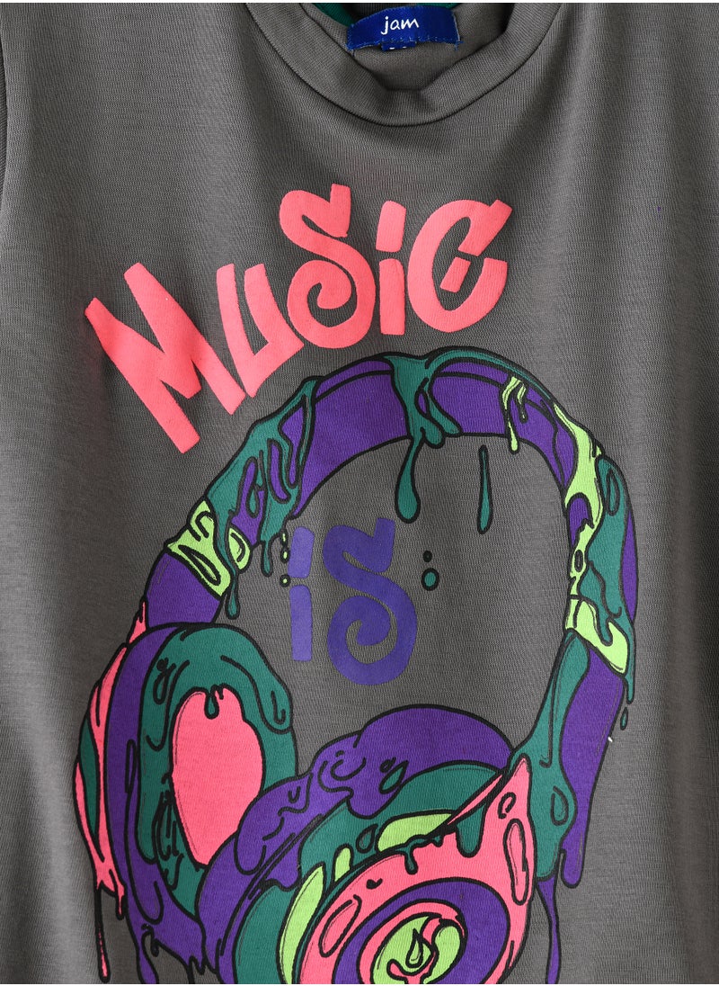 JAM Boys Grey Music Graphic T-Shirt  - Image 3