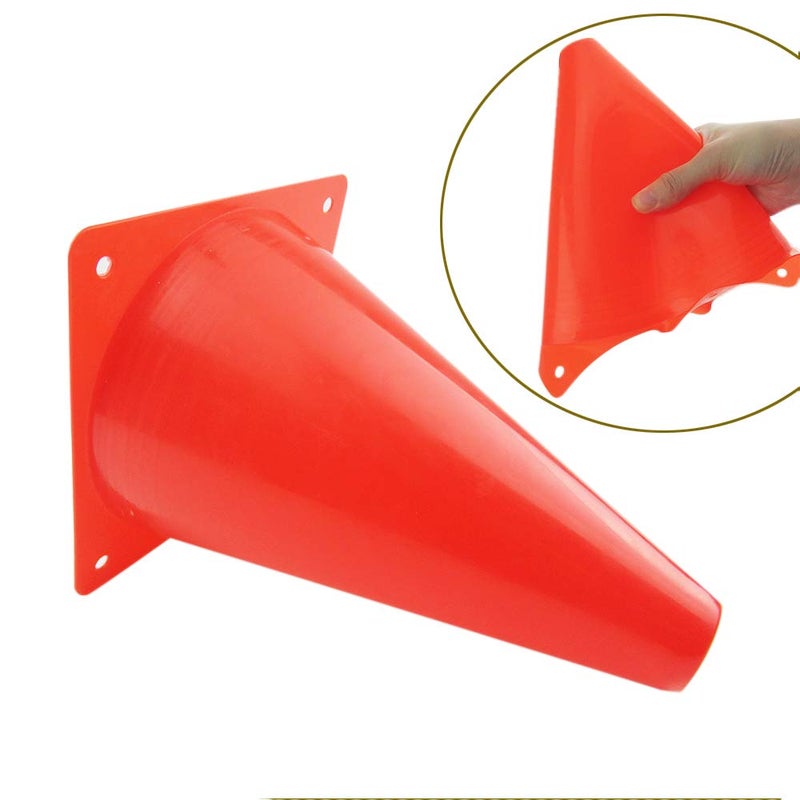 Mirepty 7 Inch Plastic Traffic Cones Sport Training Agility Marker Cone for Soccer, Skating, Football, Basketball, Indoor and Outdoor Games (Orange, 12 Pack) - Image 3
