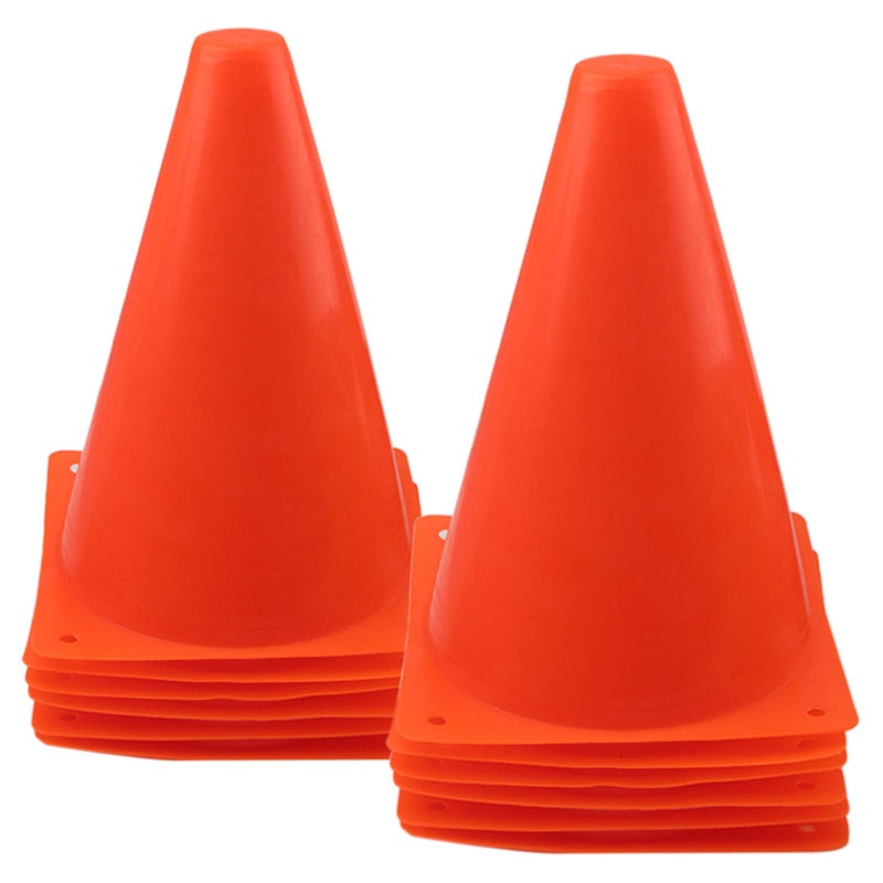 Mirepty 7 Inch Plastic Traffic Cones Sport Training Agility Marker Cone for Soccer, Skating, Football, Basketball, Indoor and Outdoor Games (Orange, 12 Pack) - Image 1