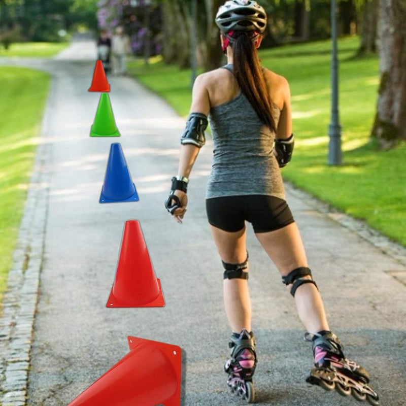 Mirepty 7 Inch Plastic Traffic Cones Sport Training Agility Marker Cone for Soccer, Skating, Football, Basketball, Indoor and Outdoor Games (Orange, 12 Pack) - Image 5