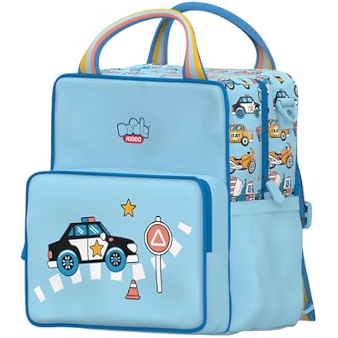 rayihni Insulated Lunch Bags for Kids Boys Girls  Preschool Toddler Backpack Lunch Box Tote  Double Compartment for Snack  Lunch with 2 Water Bottle Pockets for Daycare Picnics - Image 1