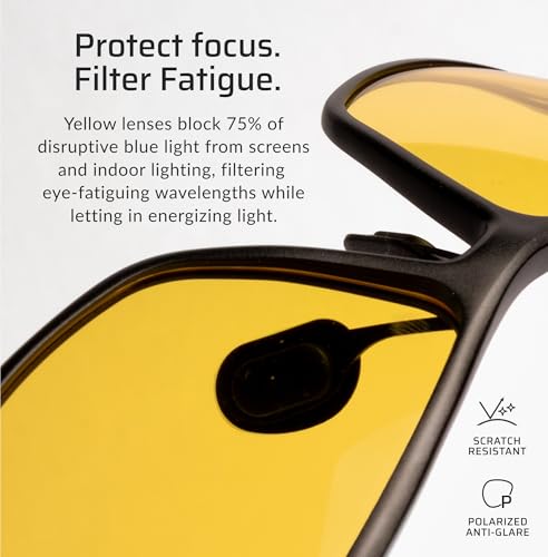 TrueDark Daylights Amber Elite Blue Light Blocking Glasses - Designed to Reduce Eye Strain and UV Glare From Computer Screen, Gaming, TV, Phone - For Men & Women by Dave Asprey - Image 3