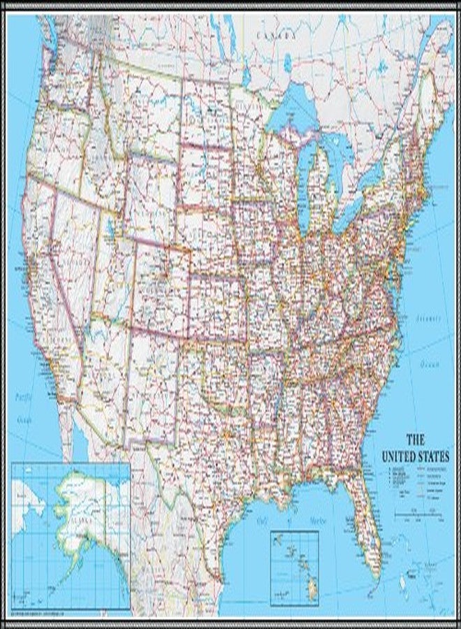 Swiftmaps 24x36 United States, USA US Classic Wall Map Poster Mural Laminated - Image 1