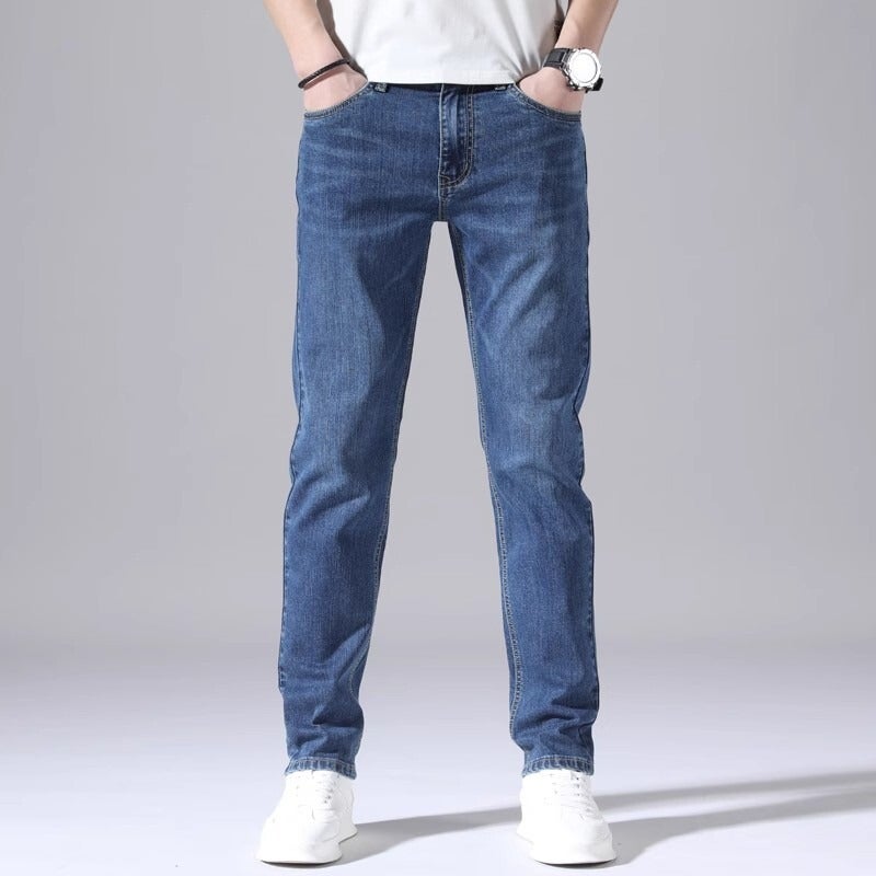 Unisex Classic Denim Jeans Loose Fit Daily Outdoor Wear - Image 1