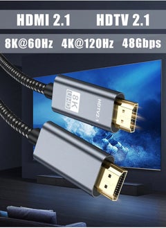 HDMI 2.1 Cable - HDTV - 8K UHD - Ultra High Speed HDMI Cord - Support 4K - Suitable for Computer Monitors, Projectors, TV, PS5, PS4, Xbox, Switch