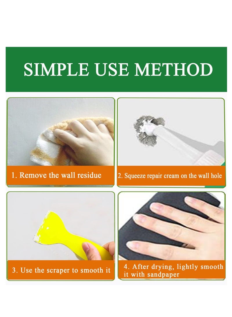 Generic Wall Mending Agent Drywall Repair Kit, Spackle Wall Repair Patch Kit with Scraper, Wall Putty for Filling Holes Spackle Wall Repair Kit, Quick and Easy to Fill Holes Cracks Graffiti (2PCS)  - Image 4