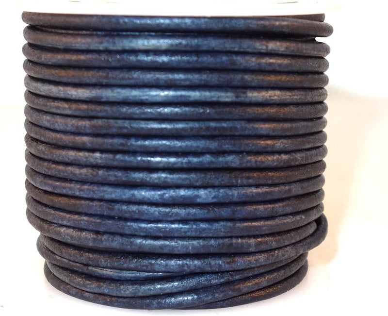 cords craft 1mm Leather Cord Thin Necklace for Jewelry Making, Crafts, Pendant, Bracelet, String Cording for DIY Projects Vintage Color, Roll of 21.87 Yards, Vintage Navy - Image 1