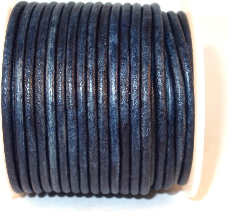 cords craft 1mm Leather Cord Thin Necklace for Jewelry Making, Crafts, Pendant, Bracelet, String Cording for DIY Projects Vintage Color, Roll of 21.87 Yards, Vintage Navy - Image 2