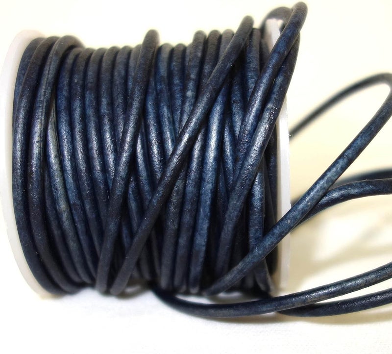 cords craft 1mm Leather Cord Thin Necklace for Jewelry Making, Crafts, Pendant, Bracelet, String Cording for DIY Projects Vintage Color, Roll of 21.87 Yards, Vintage Navy - Image 4