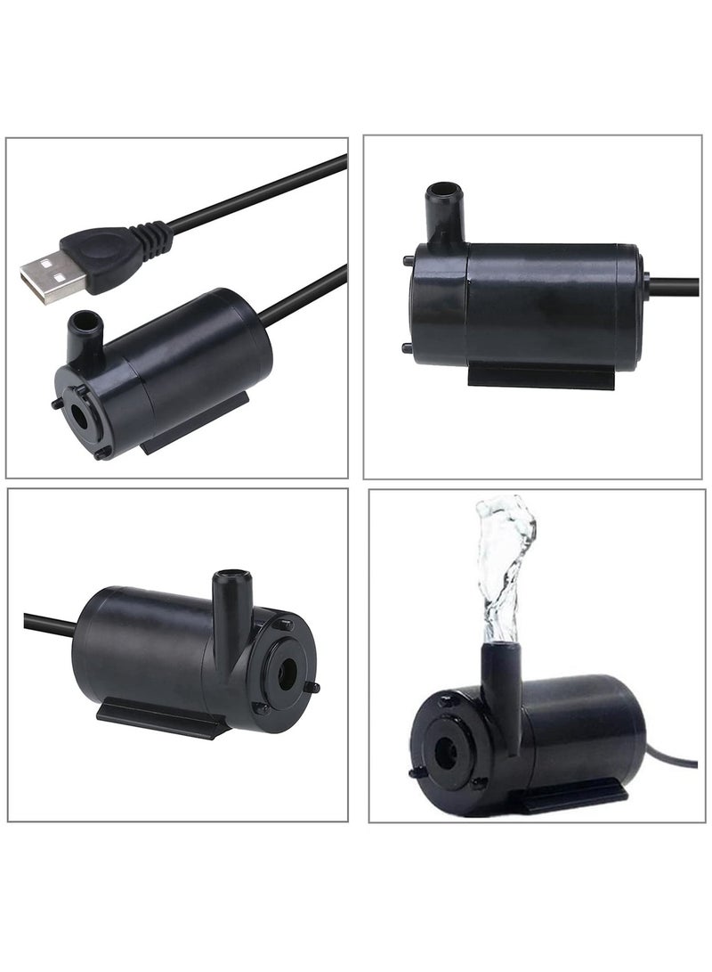 Y&D 3Pcs DC 3 5V USB Micro Submersible Mini Water Pump for Aquariums Fish Tank Pond Fountain Hydroponics Garden Waterfall Black - Image 4
