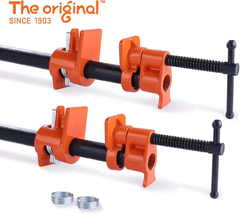 PONY 1/2 Inch Pipe Clamps for Woodworking, 2-Pack - Image 2