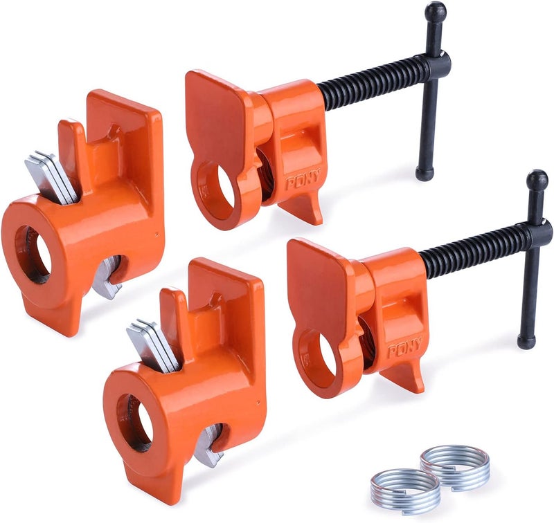 PONY 1/2 Inch Pipe Clamps for Woodworking, 2-Pack - Image 1