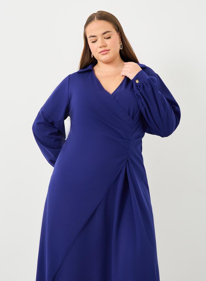 ستايلي فستان ميدي ملفوف بأكمام بالون ستايلي بلس - Image 3