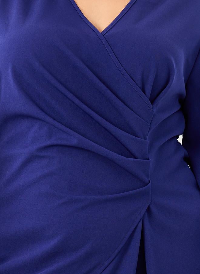 ستايلي فستان ميدي ملفوف بأكمام بالون ستايلي بلس - Image 4