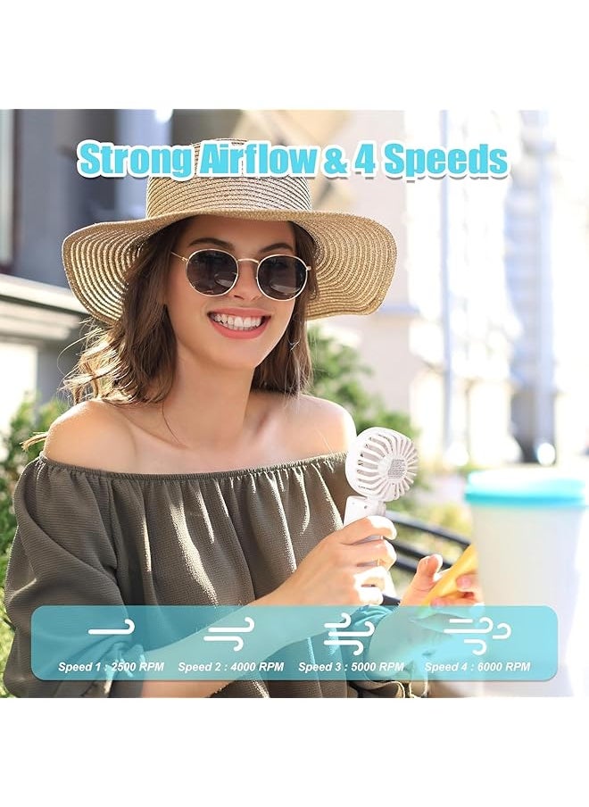 DMG TECH Handheld Fan Rechargeable Misting Hand Fan Multi Purpose For Portable Mini Mister Fan 4 Speeds And 20Ml Spray And 90° Foldable Usb Personal Water Fan For Travel Office Outdoor White  - Image 3