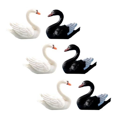 TTFdacai 30PCS Miniature Swan Resin Figurine Miniature White and Black Swan Figurines Fairy Garden Accessories for mini moss landscaping, cake decorating, DIY crafts, collectible gifts, home decoration - Image 1