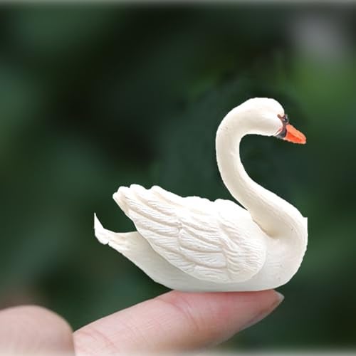 TTFdacai 30PCS Miniature Swan Resin Figurine Miniature White and Black Swan Figurines Fairy Garden Accessories for mini moss landscaping, cake decorating, DIY crafts, collectible gifts, home decoration - Image 4